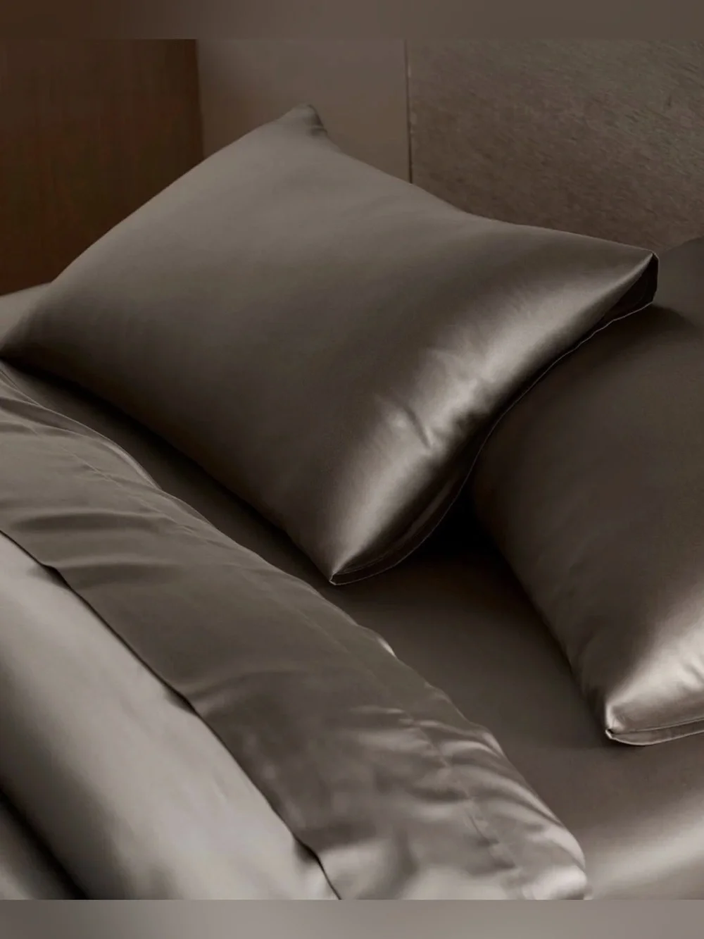 NWT Cozy Earth Set of 2 Standard Size Bamboo Pillow Cases Charcoal Color